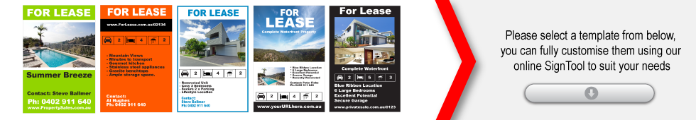 Please select a template from below, you can fully customise them using our online SignTool to suit your needs