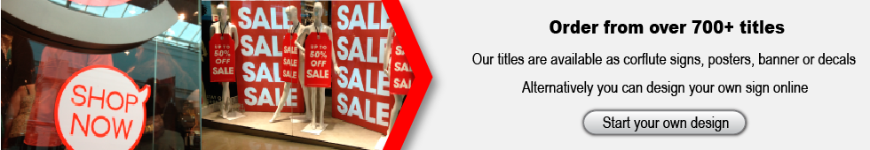 Please select a template from below, you can fully customise them using our online SignTool to suit your needs